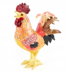 Bejeweled Metal Rooster Statue