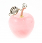 Rose Quartz Apple with Leaf