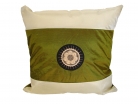 Green Silk Throw Pillow Cover w/ Embroidery