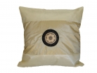 Light Beige Silk Throw Pillow Cover w/ Embroidery