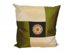 Green and Black Silk Throw Pillow Cover w/ Embroidery