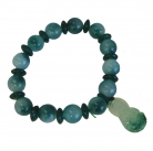 Chinese Green Jade Bracelets w/ Kuan Yin