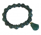 Chinese Green Jade Bracelets w/ Jade Buddha Pendant