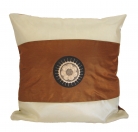 Brown Silk Throw Pillow Cover w/ Embroidery