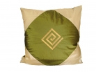 Green Silk Throw Pillow Cover w/ Embroidery