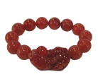 Red Carnelian Beaded Pi Yao Bracelet