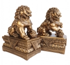 Pair of 9 Inch Golden Foo Dogs