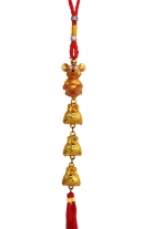 Shining Gold Rat Charm with Money Bags