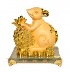 Chinese Zodiac Rat Statue with Pineapple