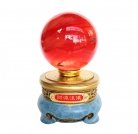 Red Crystal Ball with Golden and Blue Stand