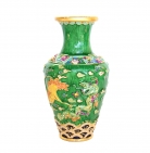 Frolicking Green Dragon Vase
