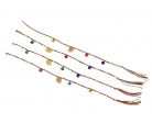 Hand Braided Friendship String Bracelet w/ Jingle Bells and Safety Cham