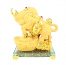 Golden Ox Statue Stepping on Big Ingot