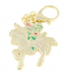 Kuan Kung on Horseback Amulet Keychain