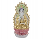 14 Inch Golden Sitting Kuan Yin Statue