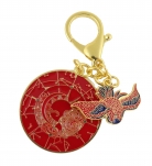 Crimson Phoenix Lunar Mansions Harmonizing Amulet Keychain