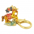 Sky Horse w/ Flag Of Success Amulet Keychain