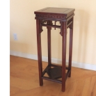 Tall Square-Shaped Wood Plant Stand in Cherry Finish