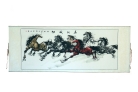 Big Horizontal Hand-Painted 8-Horse Scroll Picture