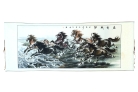 Big Hand-Painted 8-Horse Horizontal Scroll Picture