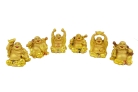 Six Shining Gold Sitting Buddha Statues