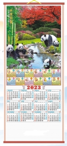2023 Chinese Wall Scroll Calendar w/ Picture of Pandas