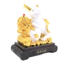 12 Inch Bai Choy White Rabbit Statue