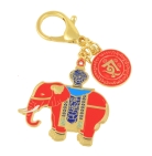Red Prosperity Elephant Amulet Keychain