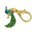 Bejeweled Protection Peacock Amulet Keychain