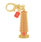 Wisdom Pagoda with Scholastic Talisman Amulet Keychain