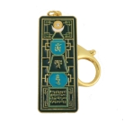 Emerald Pagoda with Om Ah Hum Amulet Keychain