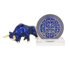 Big Money Bull Statue w/ Wealth Yantra and Prosperity Amulet