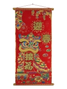 Red Scroll - Dancing Lion