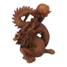 6 Inch Wooden-Like Imperial Dragon Statue