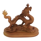 5 Inch Wooden-Like Imperial Dragon Statue