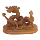 5 Inch Wooden-Like Imperial Dragon Statue