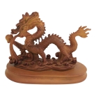 5 Inch Wooden-Like Imperial Dragon Statue