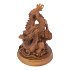 5 Inch Wooden-Like Imperial Dragon Statue