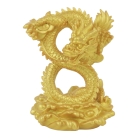 4 Inch 8-Shaped Golden Dragon Statue