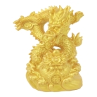 4 Inch Golden Dragon Statue with Money Bag