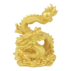 4 Inch Golden Dragon Statue Facing Up to the Heaven