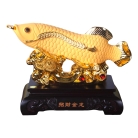 25 Inch Big Golden Arowana Fish Statue