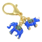 Elephant and Rhinoceros Amulet Keychain