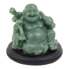Emerald Money Buddha Statue Carrying Wu Lou and Ru Yi 
