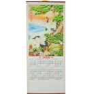 2026 Chinese Wall Scroll Calendar w/ Picture of Crane Birds