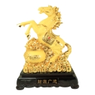 21 Inch Big Golden Horse Statue Stepping on Money Pot