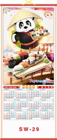 (Pre-Order) 2020 Chinese Wall Scroll Calendars w/ Picture of Kung Fu Panda